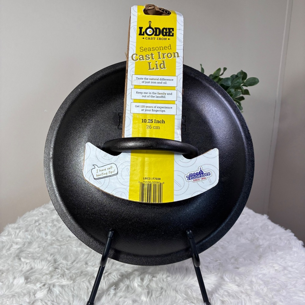 Lodge 10.25 Inch Seasoned Cast Iron Lid with Self-Basting Tips USA